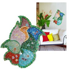 Glass Flowers Mosaic Wall Hanging